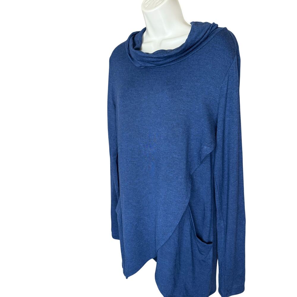 Magnolia Grace Paedia Tulip Hem Cowl Neck French Terry Knit Tunic L NWT - Picture 4 of 8